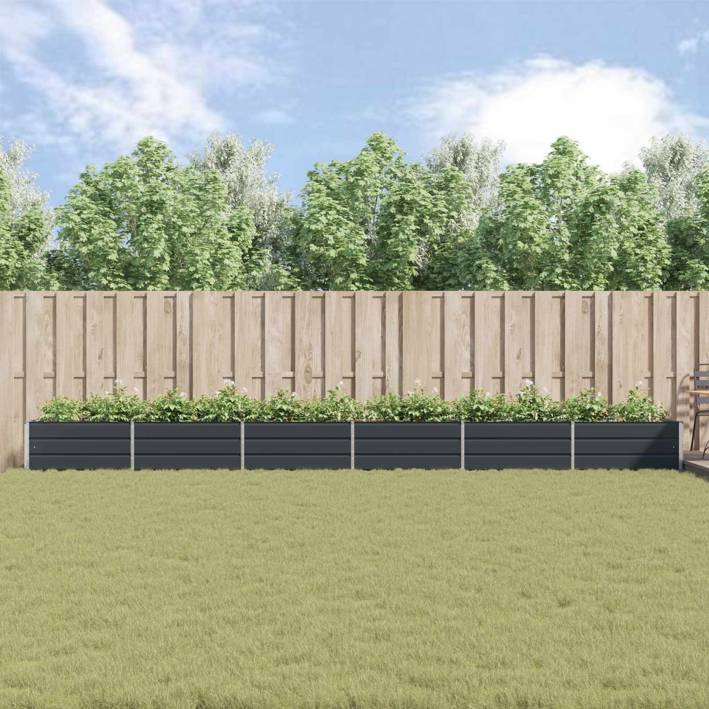 Fioriera Antracite 195 x 100 x 45 cm Acciaio zincato