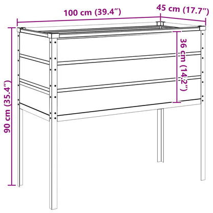 Fioriera Antracite 100 x 45 x 90 cm Acciaio zincato