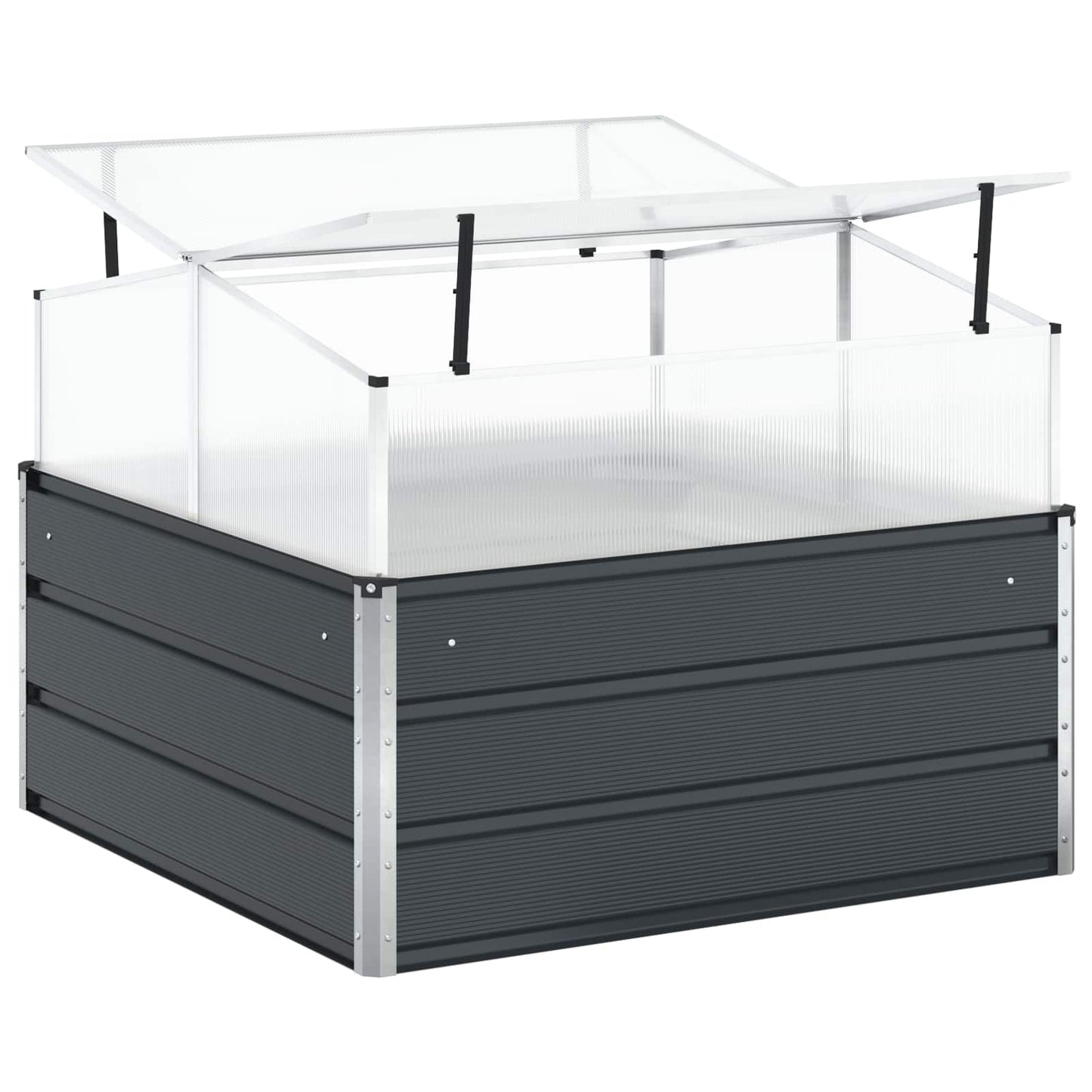 Fioriera Antracite 100 x 100 x 77 cm Acciaio zincato