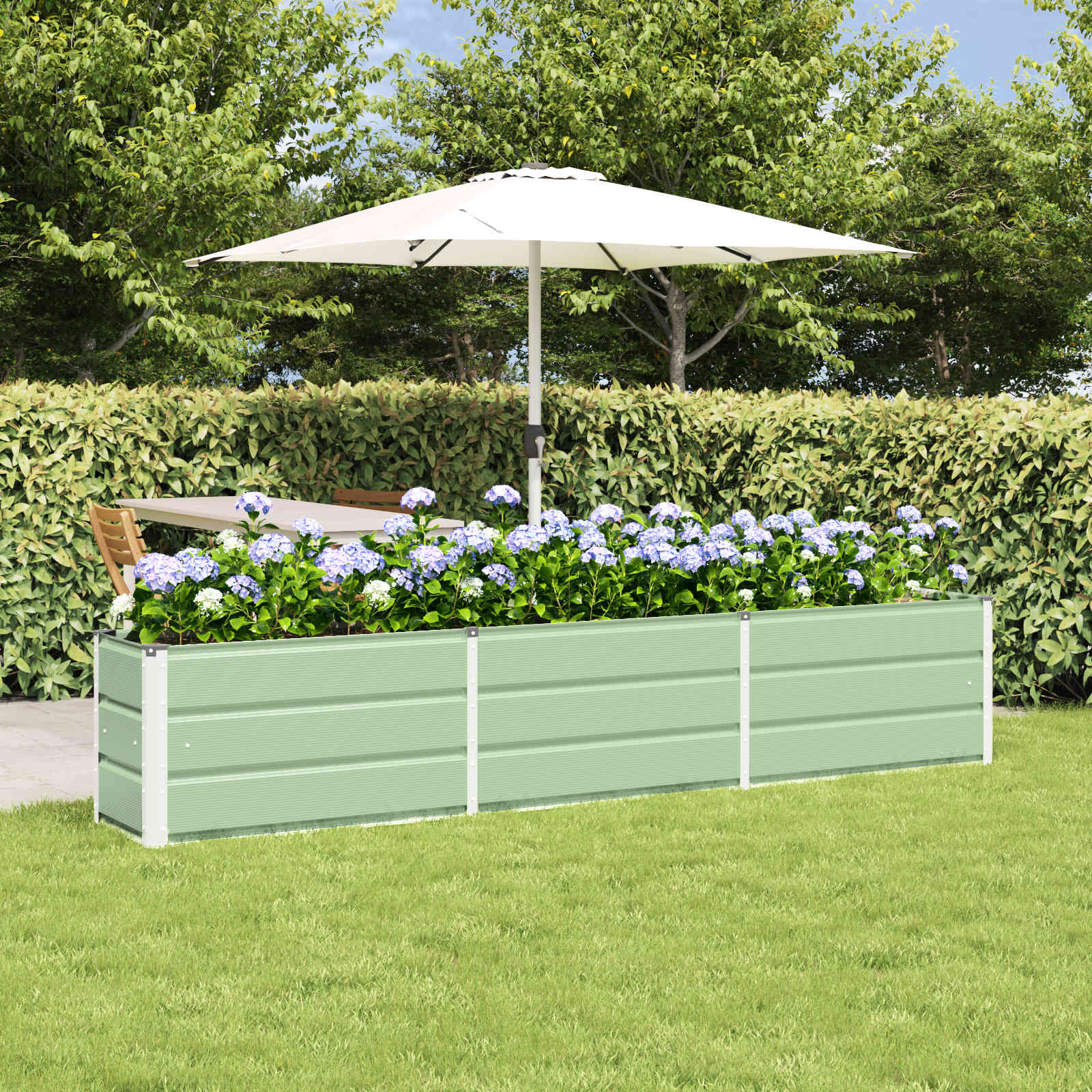 Fioriera Verde 240 x 40 x 45 cm Acciaio | homemem39