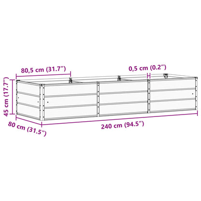 Fioriera Verde 240 x 80 x 45 cm Acciaio