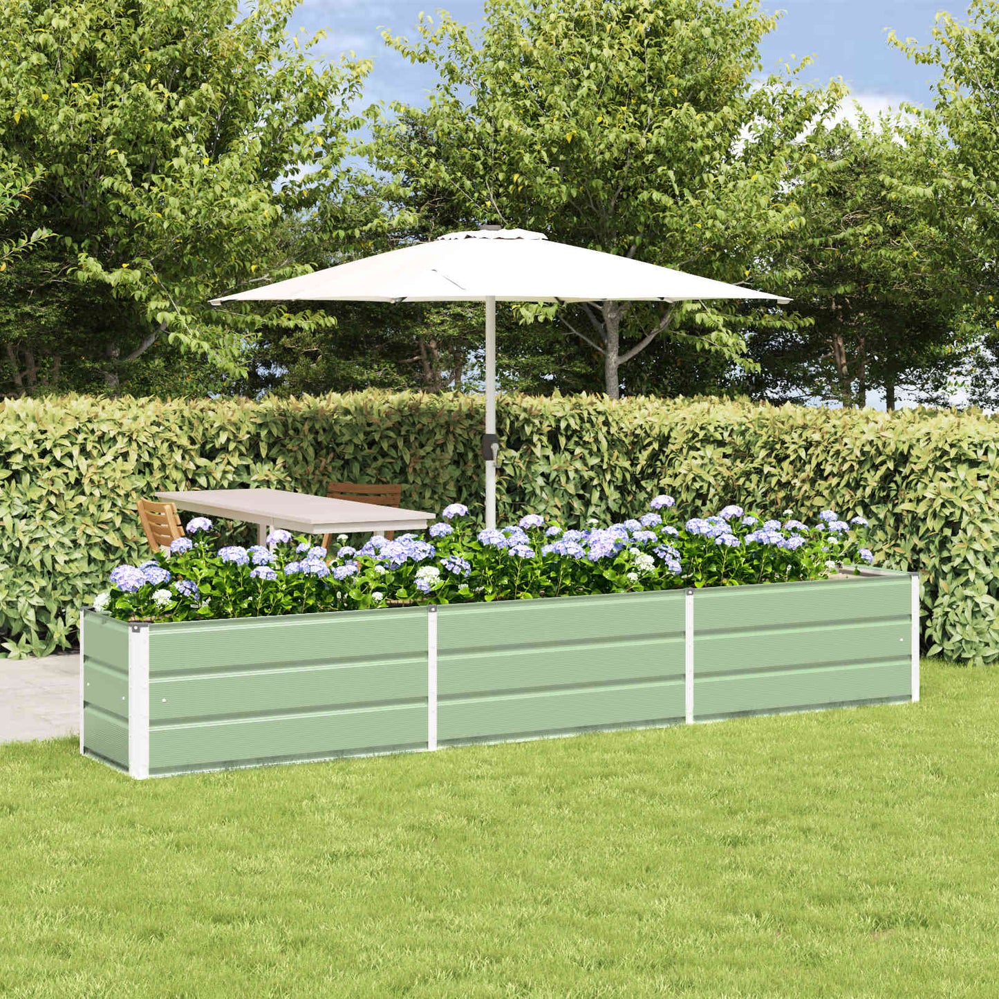 Fioriera Verde Pastello 290 x 50 x 45 cm Acciaio zincato