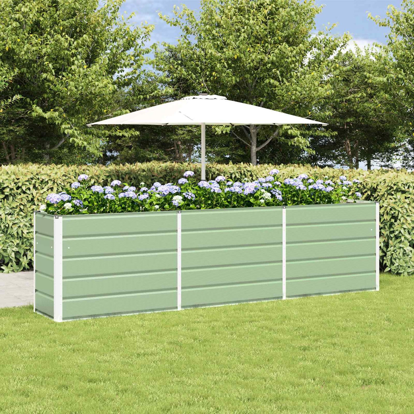 Fioriera Verde Pastello 290 x 90 x 77 cm Acciaio zincato