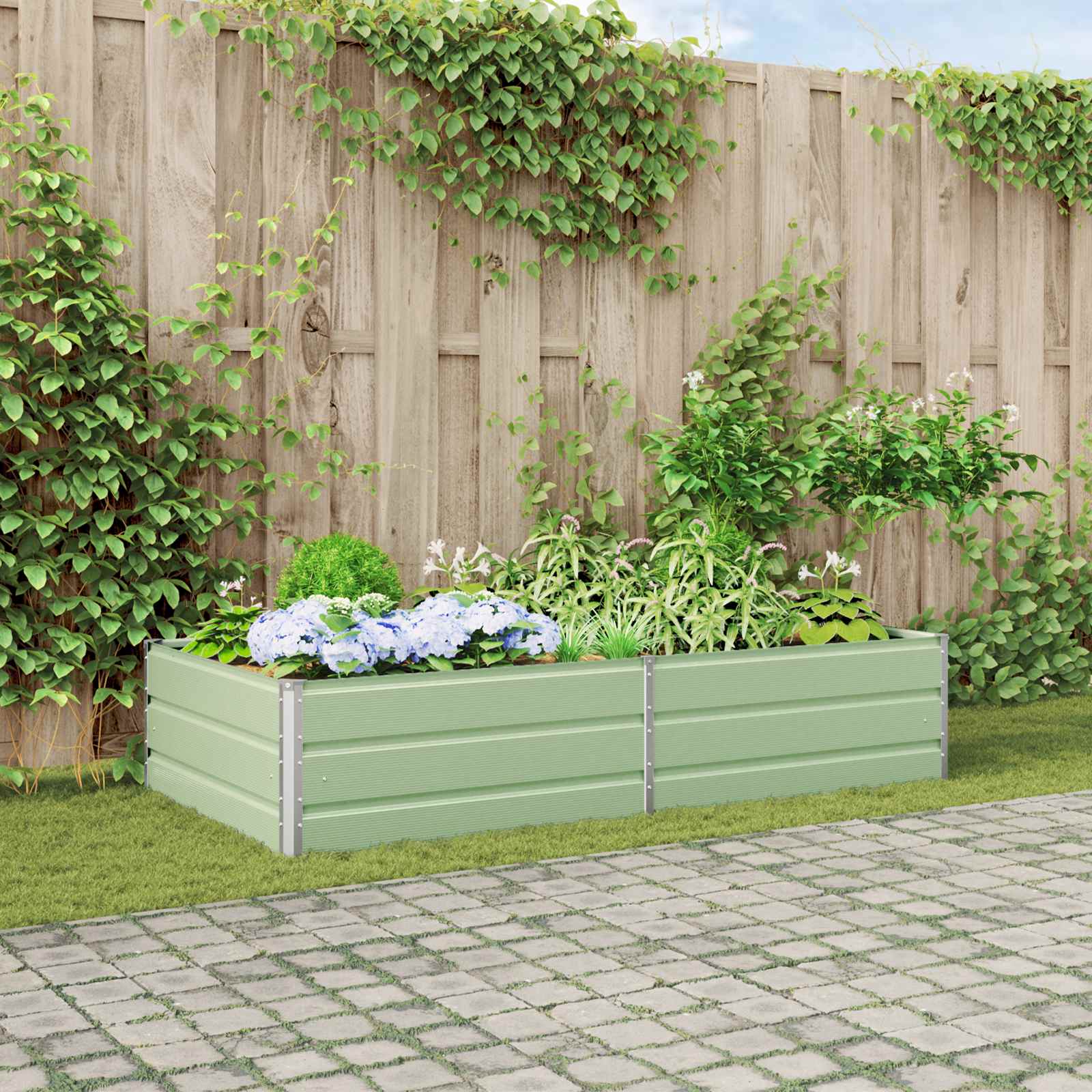 Fioriera Verde Pastello 195 x 100 x 45 cm Acciaio zincato | homemem39