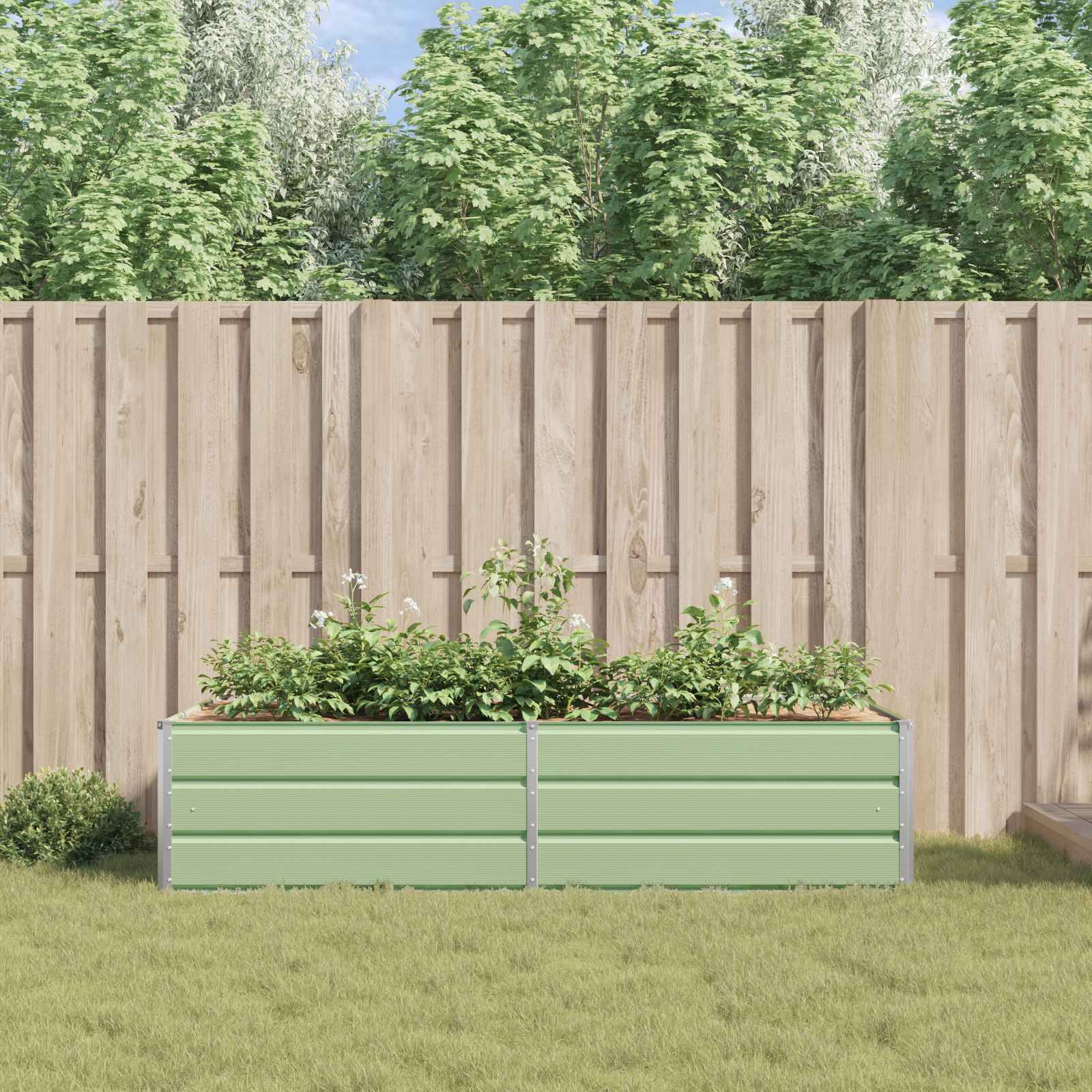 Fioriera Verde Pastello 195 x 100 x 45 cm Acciaio zincato | homemem39