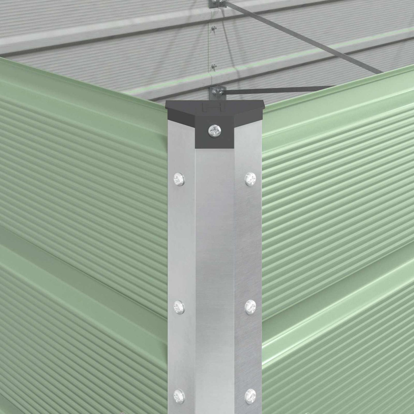 Fioriera Verde Pastello 195 x 100 x 45 cm Acciaio zincato