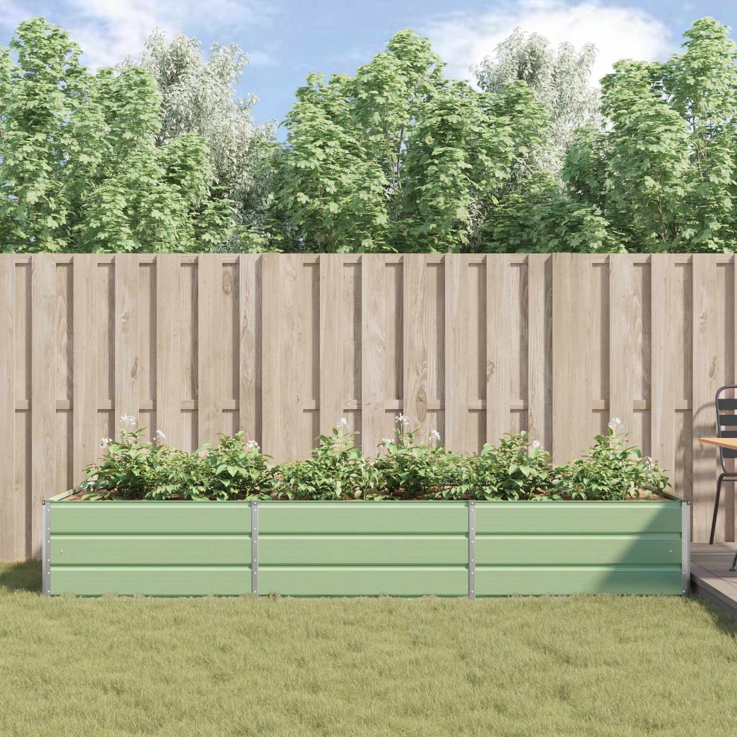 Fioriera Verde Pastello 195 x 100 x 45 cm Acciaio zincato