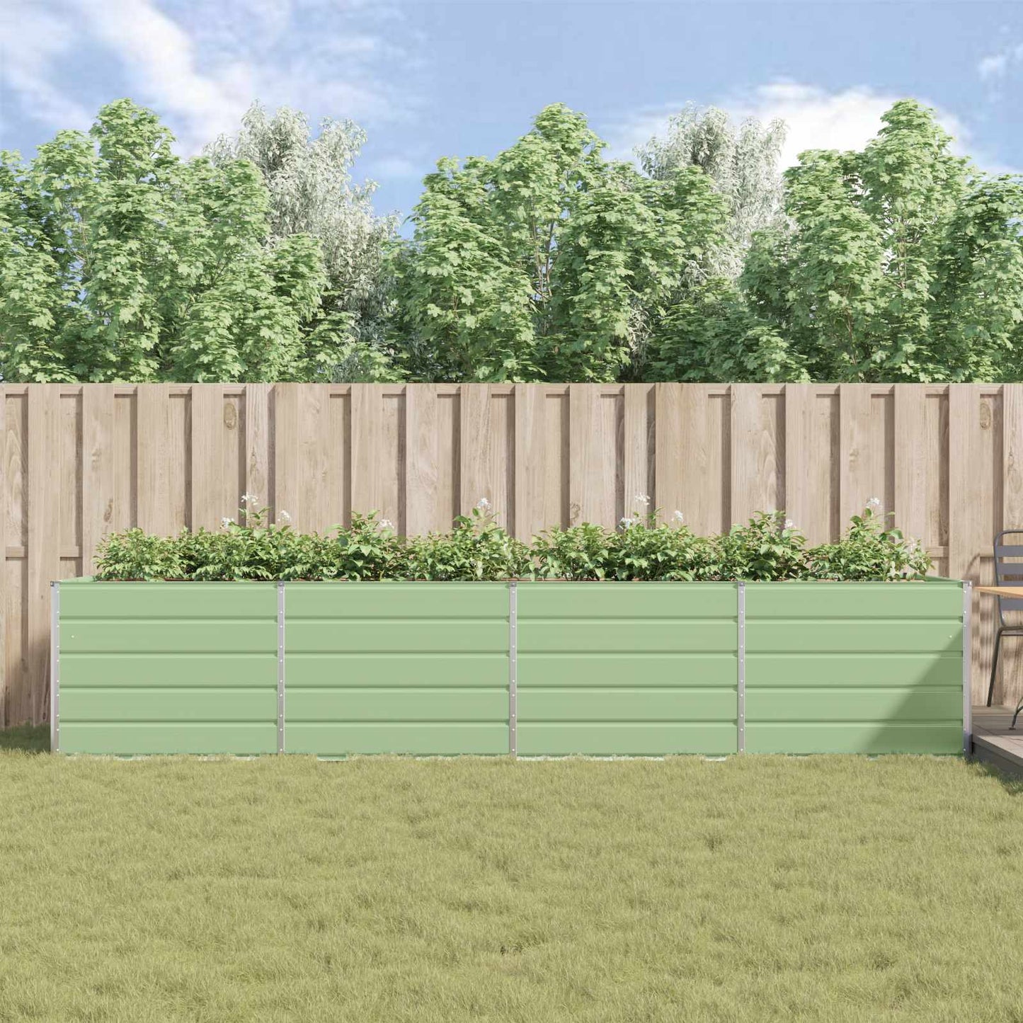 Fioriera Verde Pastello 195 x 100 x 45 cm Acciaio zincato