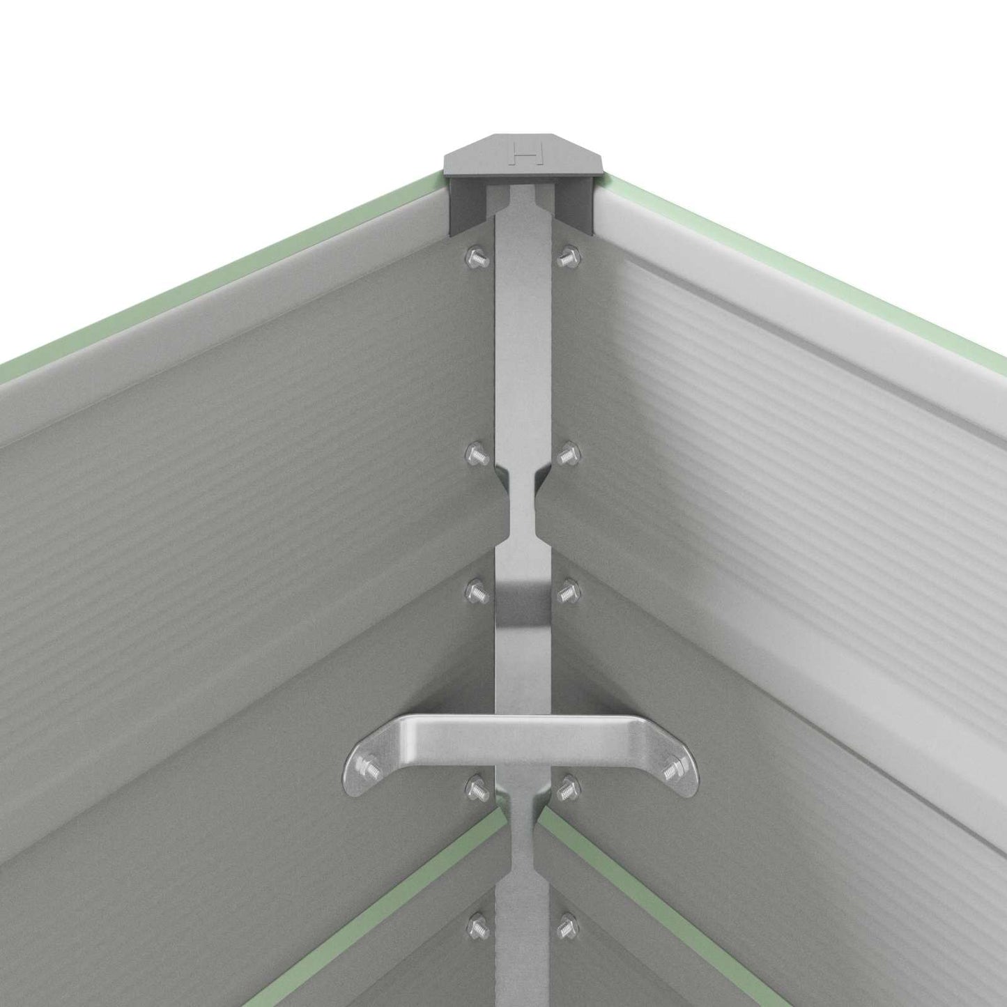 Fioriera Verde Pastello 195 x 100 x 45 cm Acciaio zincato