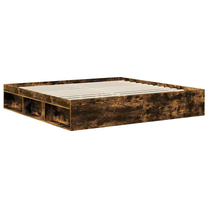 Struttura del letto Rovere fumé 200 x 200 cm Pino massello | homemem39