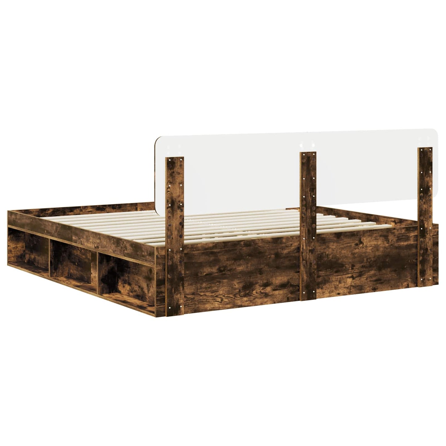 Struttura del letto Rovere fumé 200 x 200 cm Pino massello | homemem39