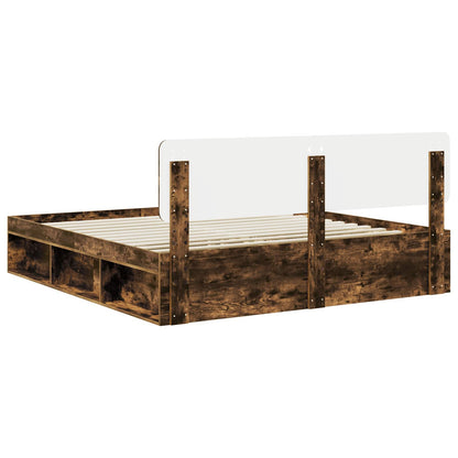 Struttura del letto Rovere fumé 200 x 200 cm Pino massello | homemem39