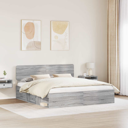 Struttura del letto Grigio Sonoma 200 x 200 cm Pino massello | homemem39