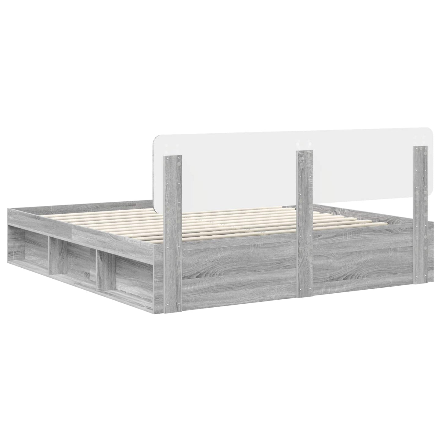 Struttura del letto Grigio Sonoma 200 x 200 cm Pino massello | homemem39