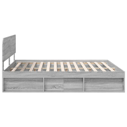 Struttura del letto Grigio Sonoma 200 x 200 cm Pino massello | homemem39