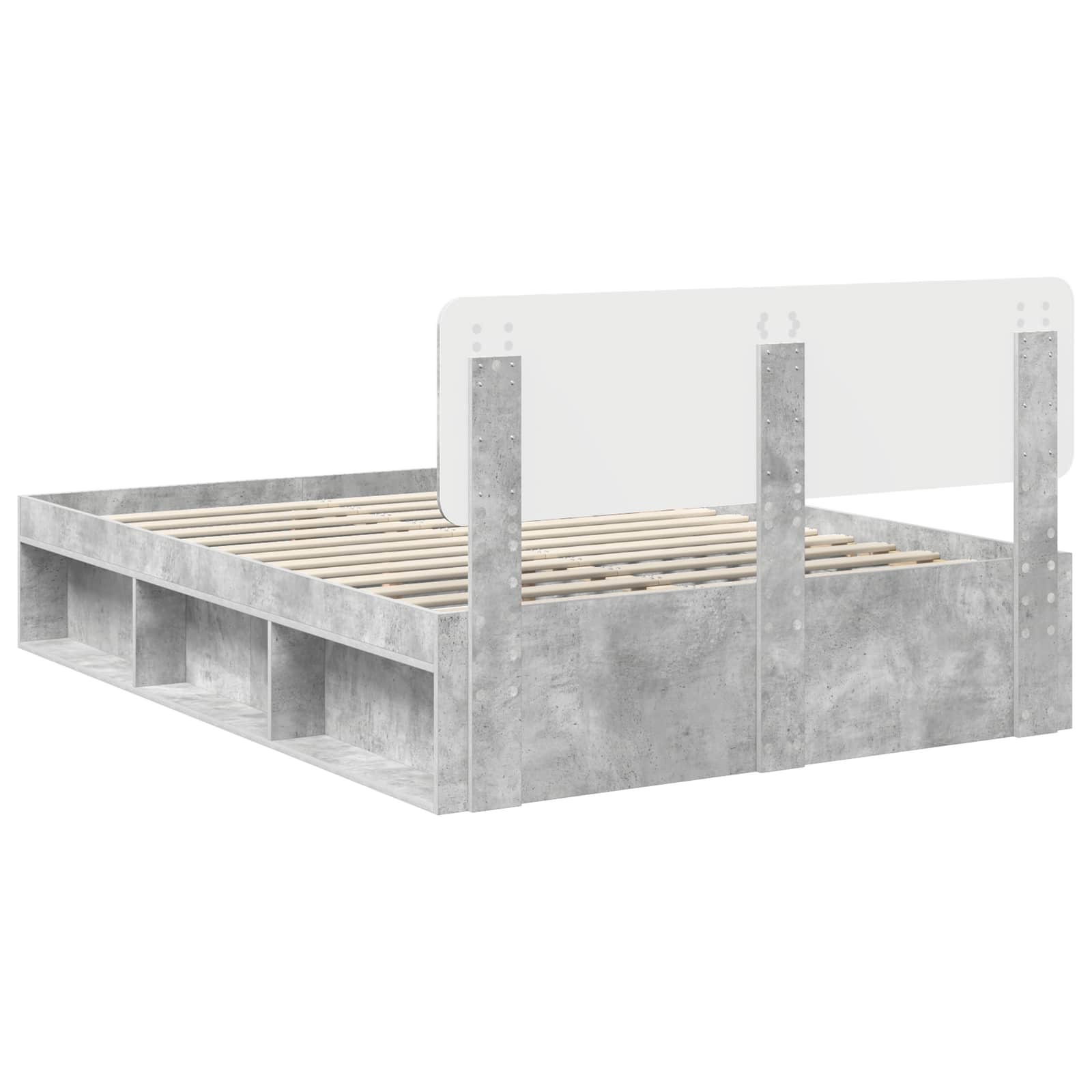 Struttura del letto Calcestruzzo 160 x 200 cm Pino massello | homemem39