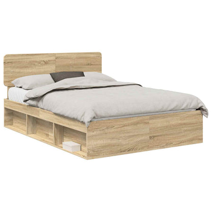 Struttura del letto Rovere Sonoma 150 x 200 cm Pino massello | homemem39