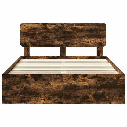 Struttura del letto Rovere fumé 150 x 200 cm Pino massello | homemem39