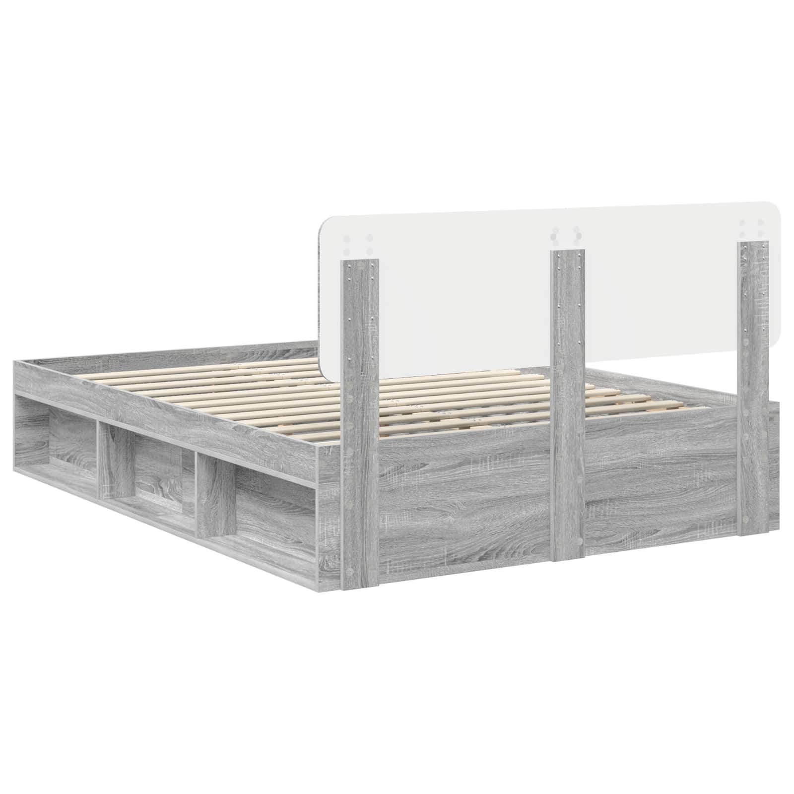 Struttura del letto Grigio Sonoma 150 x 200 cm Pino massello | homemem39