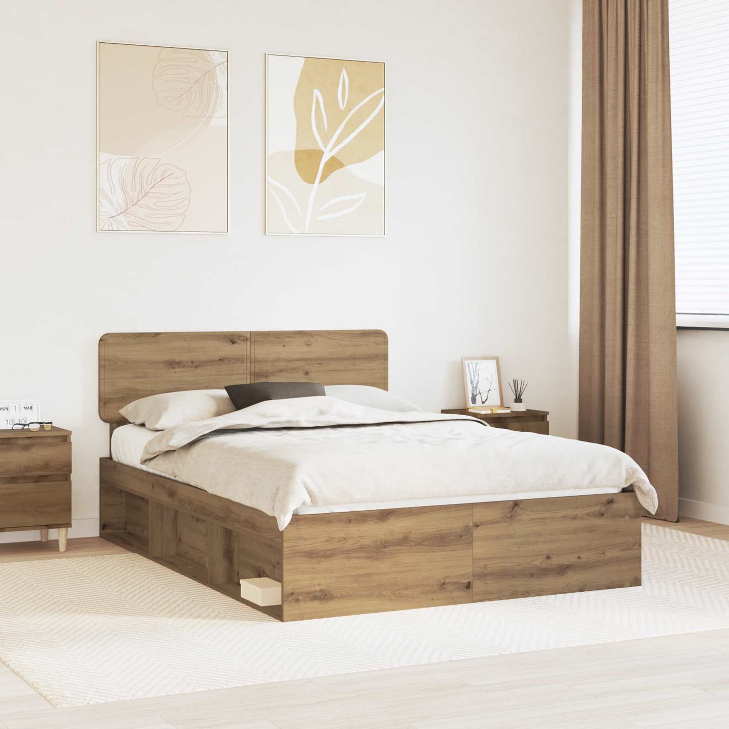 Struttura del letto Rovere Artigianale 150 x 200 cm | homemem39
