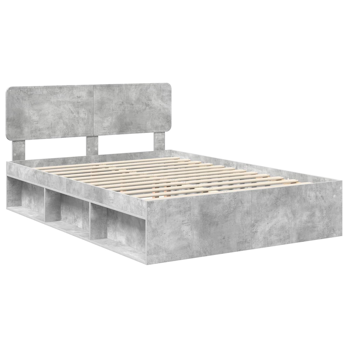 Struttura del letto Calcestruzzo 140 x 190 cm Pino massello | homemem39