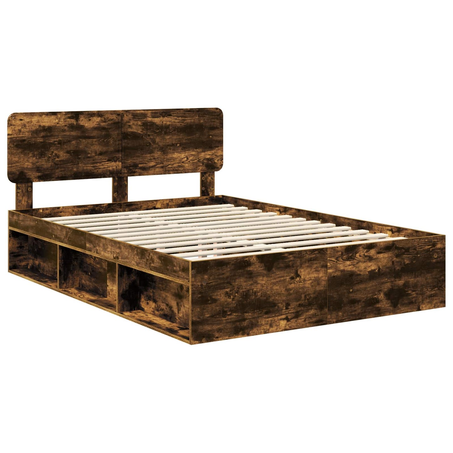 Struttura del letto Rovere fumé 140 x 190 cm Pino massello | homemem39