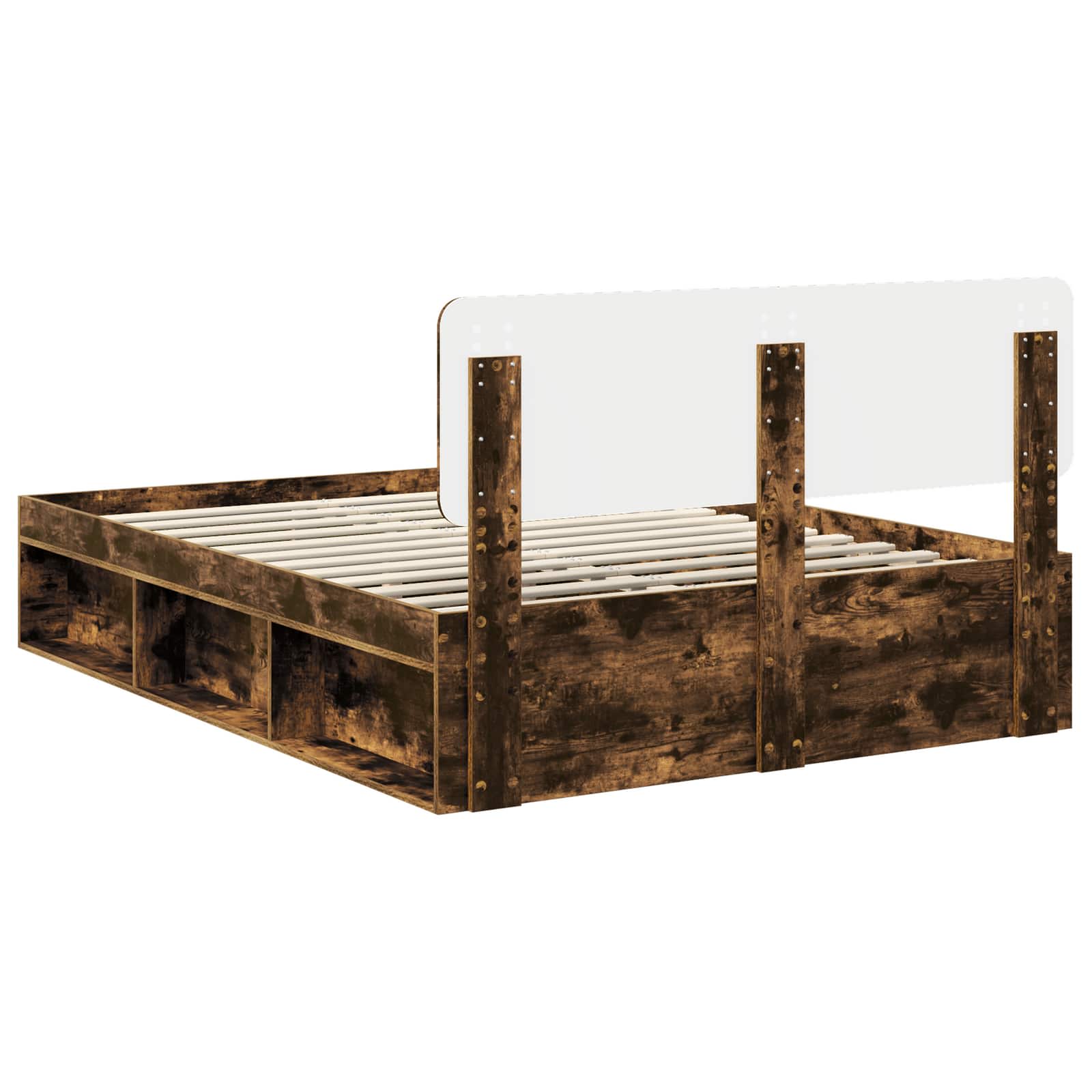 Struttura del letto Rovere fumé 140 x 190 cm Pino massello | homemem39