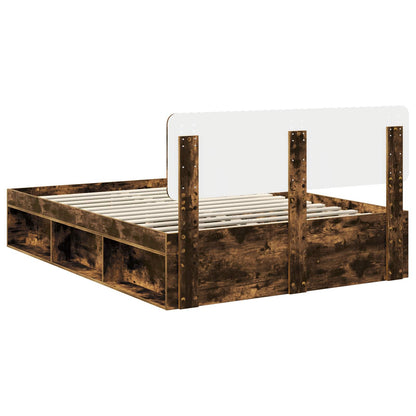 Struttura del letto Rovere fumé 140 x 190 cm Pino massello | homemem39