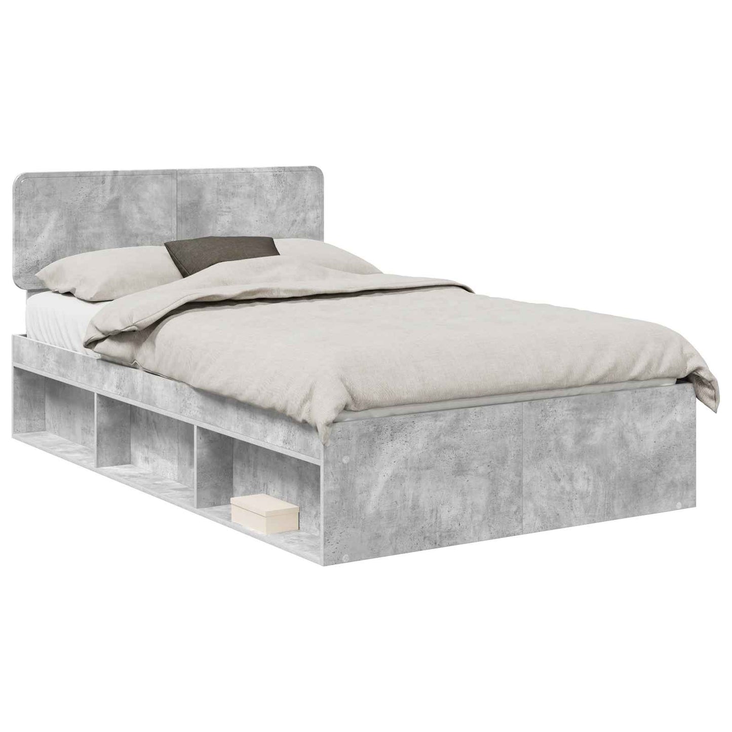 Struttura del letto Grigio Concretè 135 x 190 cm Pino massello | homemem39