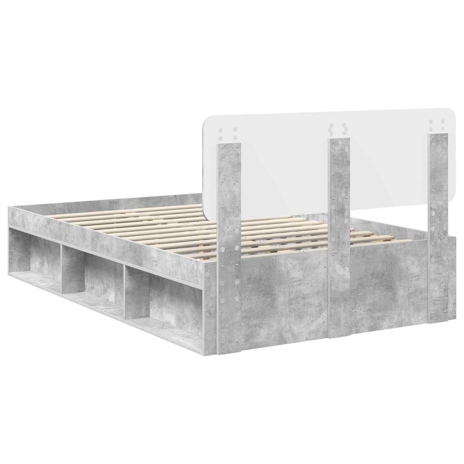 Struttura del letto Calcestruzzo 120 x 200 cm Pino massello | homemem39