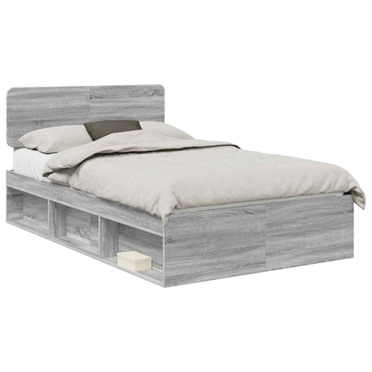 Struttura del letto Grigio Sonoma 120 x 200 cm Pino massello | homemem39
