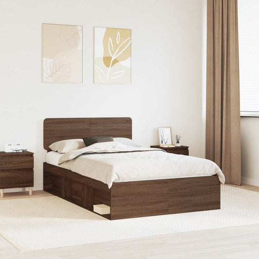 Struttura del letto Rovere Marrone 120 x 200 cm Pino massello | homemem39