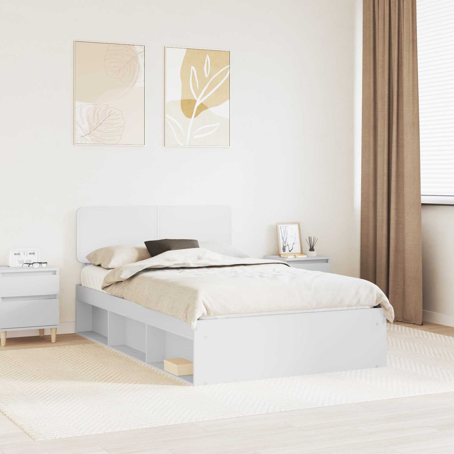 Struttura del letto Bianco 120 x 190 cm Pino massello | homemem39