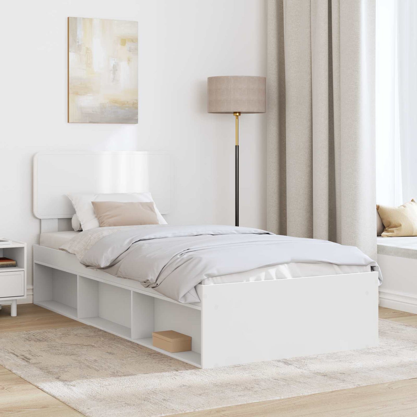 Struttura del letto Bianco 100 x 200 cm Pino massello | homemem39