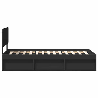 Struttura del letto Nero 100 x 200 cm Pino massello | homemem39