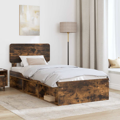 Struttura del letto Rovere fumé 100 x 200 cm Pino massello | homemem39