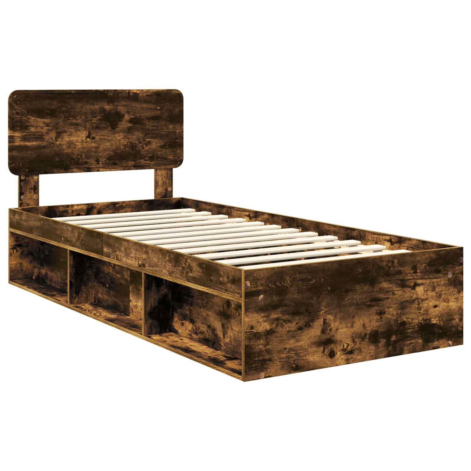 Struttura del letto Rovere fumé 100 x 200 cm Pino massello | homemem39