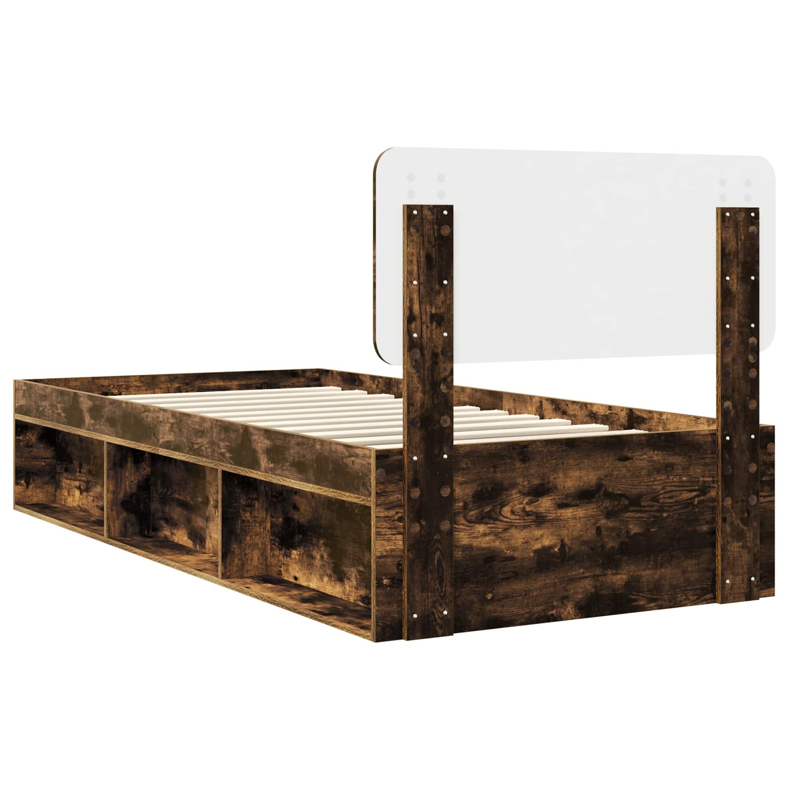 Struttura del letto Rovere fumé 100 x 200 cm Pino massello | homemem39