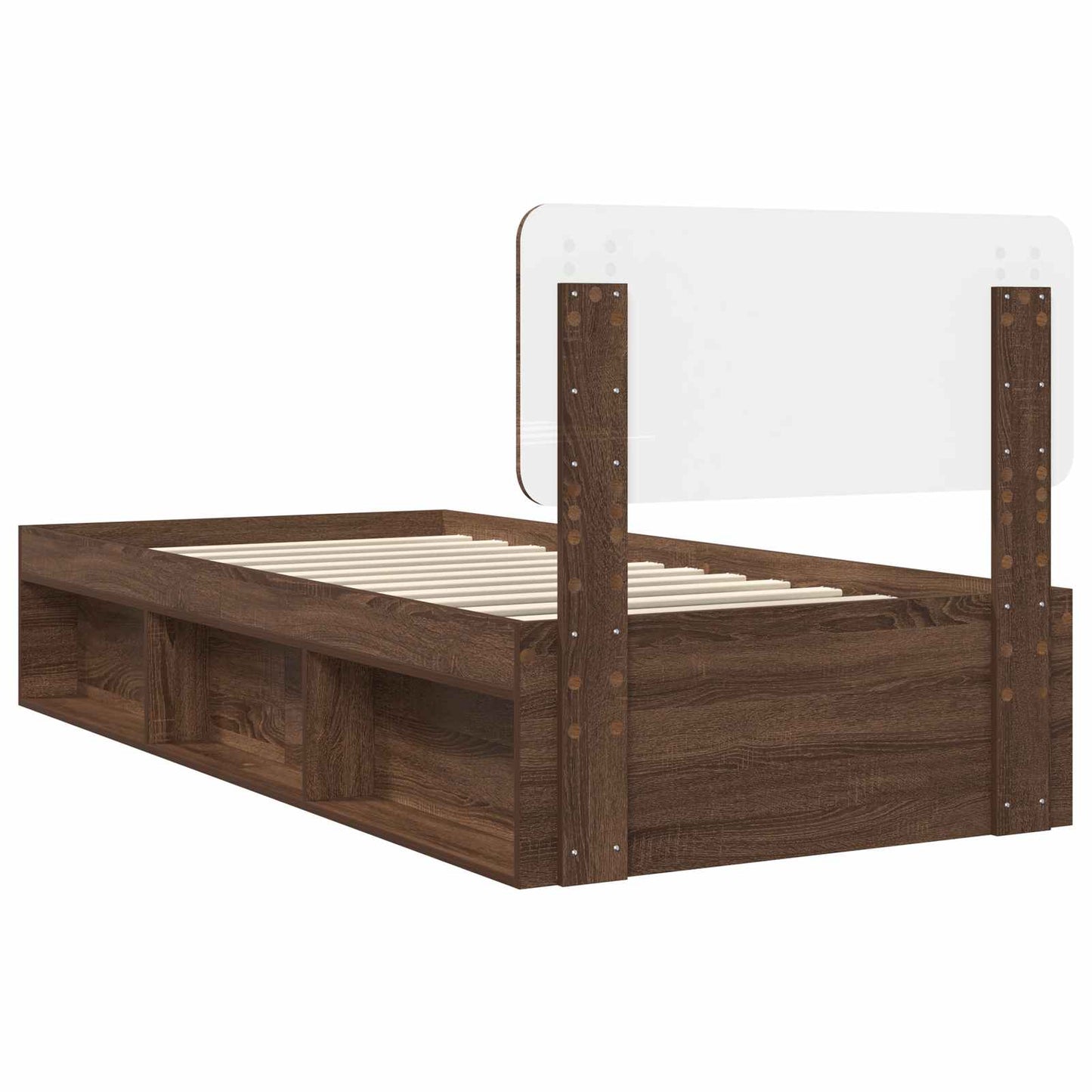 Struttura del letto Rovere Marrone 100 x 200 cm Pino massello | homemem39