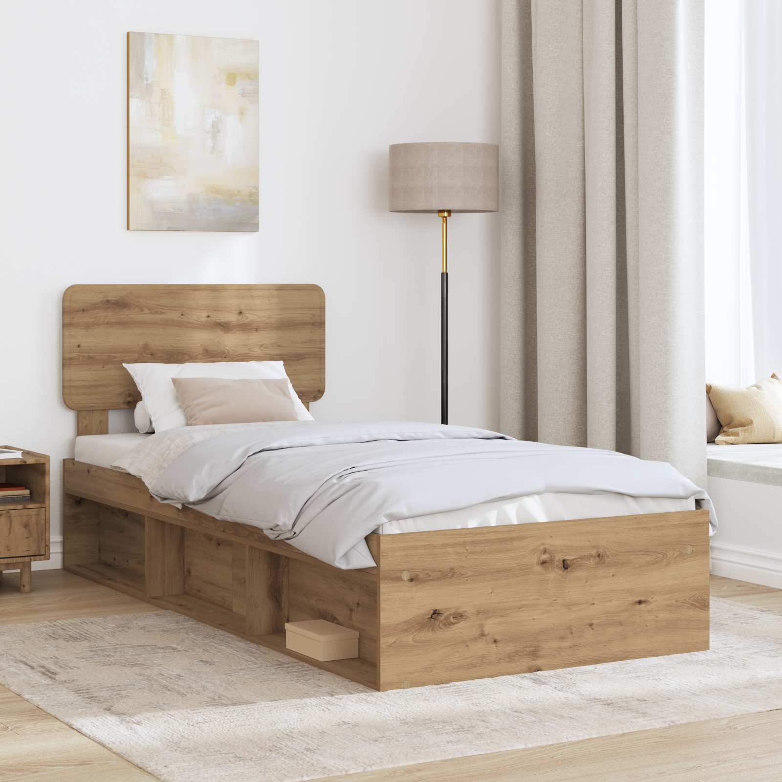 Struttura del letto Rovere Artigianale 100 x 200 cm | homemem39