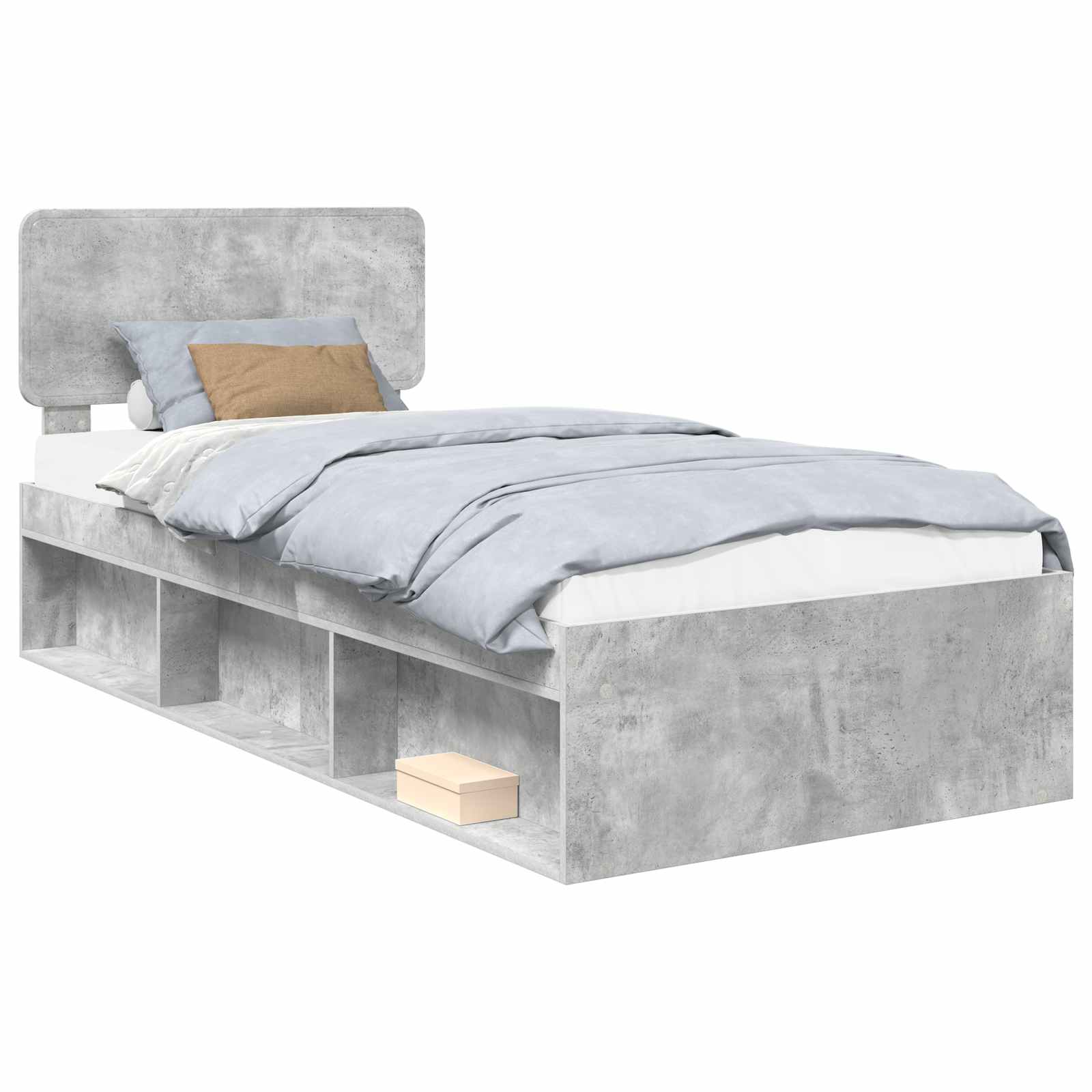 Struttura del letto Calcestruzzo 90 x 200 cm Pino massello | homemem39