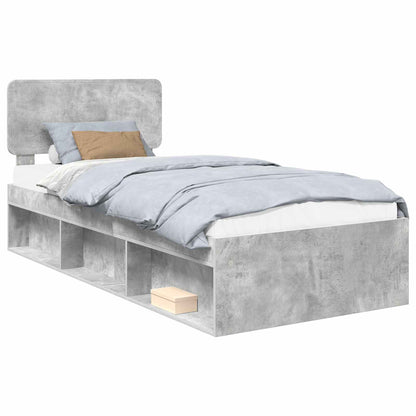 Struttura del letto Calcestruzzo 90 x 200 cm Pino massello | homemem39