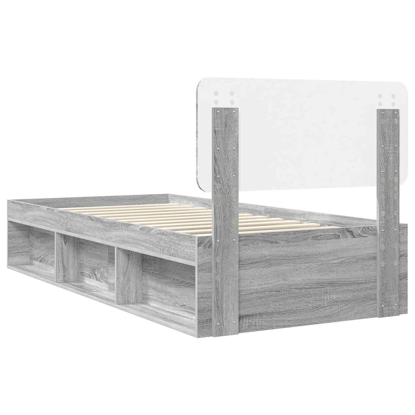 Struttura del letto Grigio Sonoma 90 x 200 cm Pino massello | homemem39