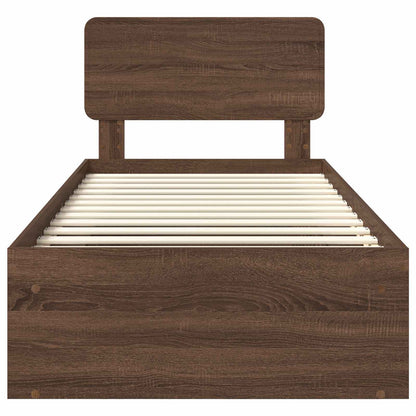 Struttura del letto Rovere Marrone 90 x 200 cm Pino massello | homemem39