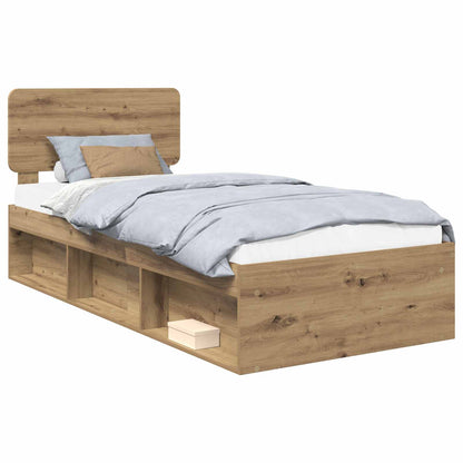 Struttura del letto con testiera Rovere Artigianale 90 x 200 cm | homemem39