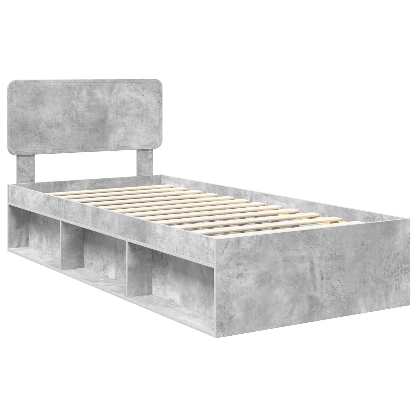 Struttura del letto Grigio Concretè 90 x 190 cm Pino massello | homemem39