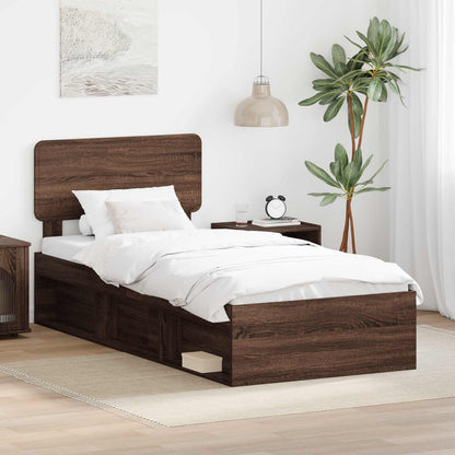 Struttura del letto Rovere Marrone 90 x 190 cm Pino massello | homemem39