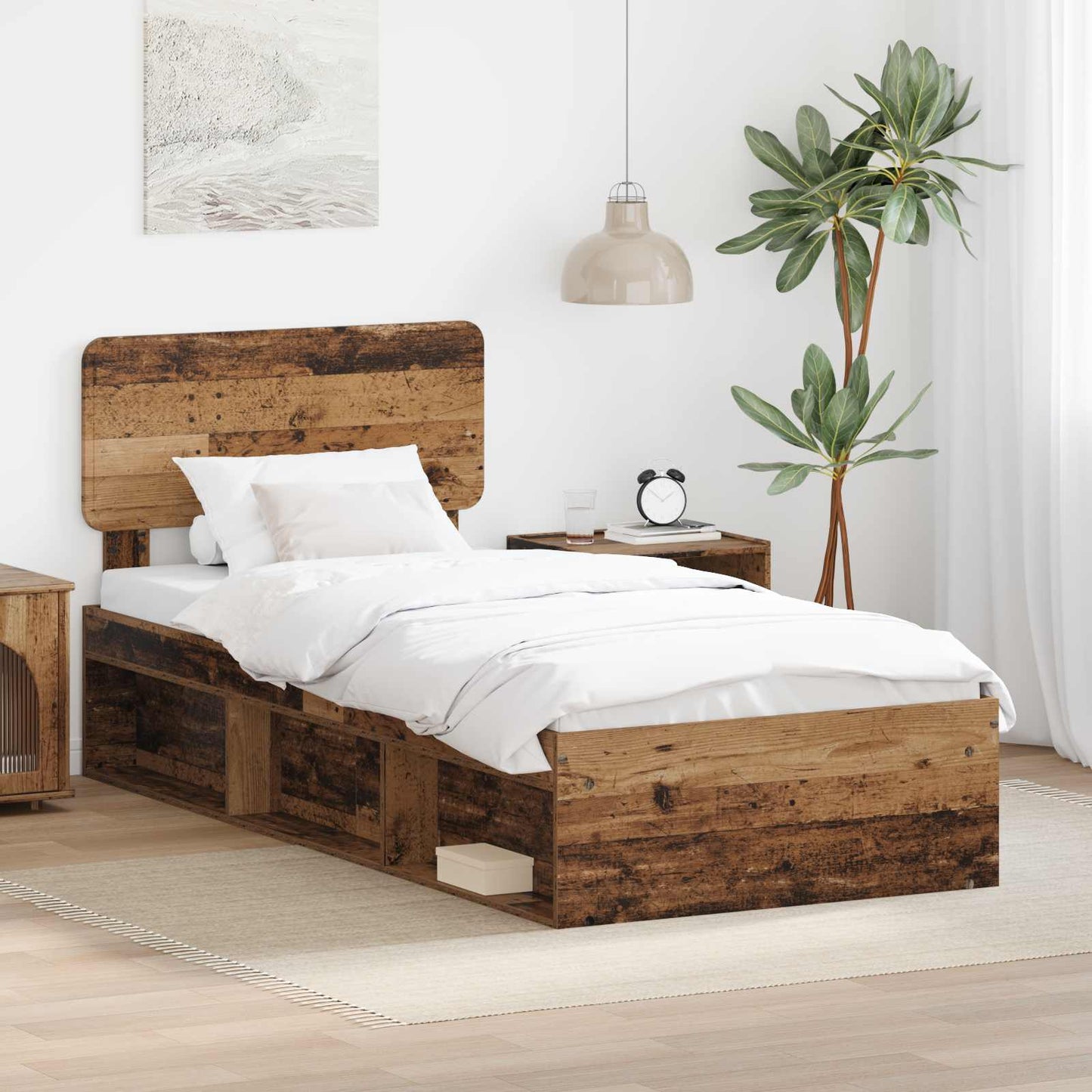 Struttura del letto Legno vecchio 90 x 190 cm Pino massello | homemem39