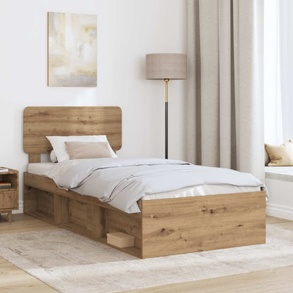 Struttura del letto con testiera Rovere Artigianale 90 x 190 cm | homemem39