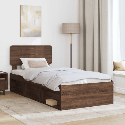 Struttura del letto Rovere Marrone 75 x 190 cm Pino massello | homemem39